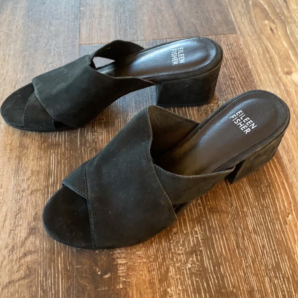 Eileen Fisher Haven Tumbled Nubuck Slide Size 6.5 - Picture 4 of 14